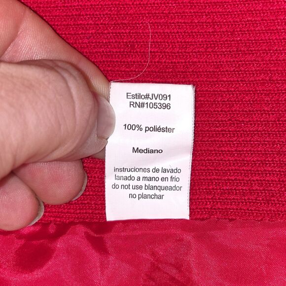 C’ESTTOI Quilted Puffer Vest Women's Medium Red Diamond Stitch Zip Riding Style - Picture 16 of 16